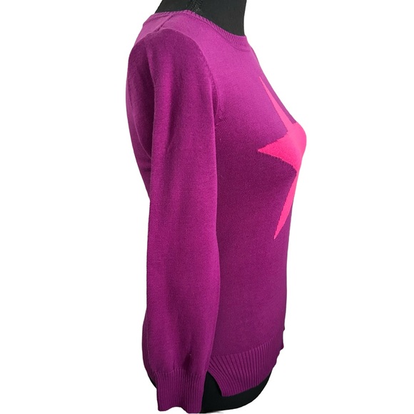Children’s Place Magenta Sweater with Pink Star. Girls L 10/12 - Picture 2 of 4